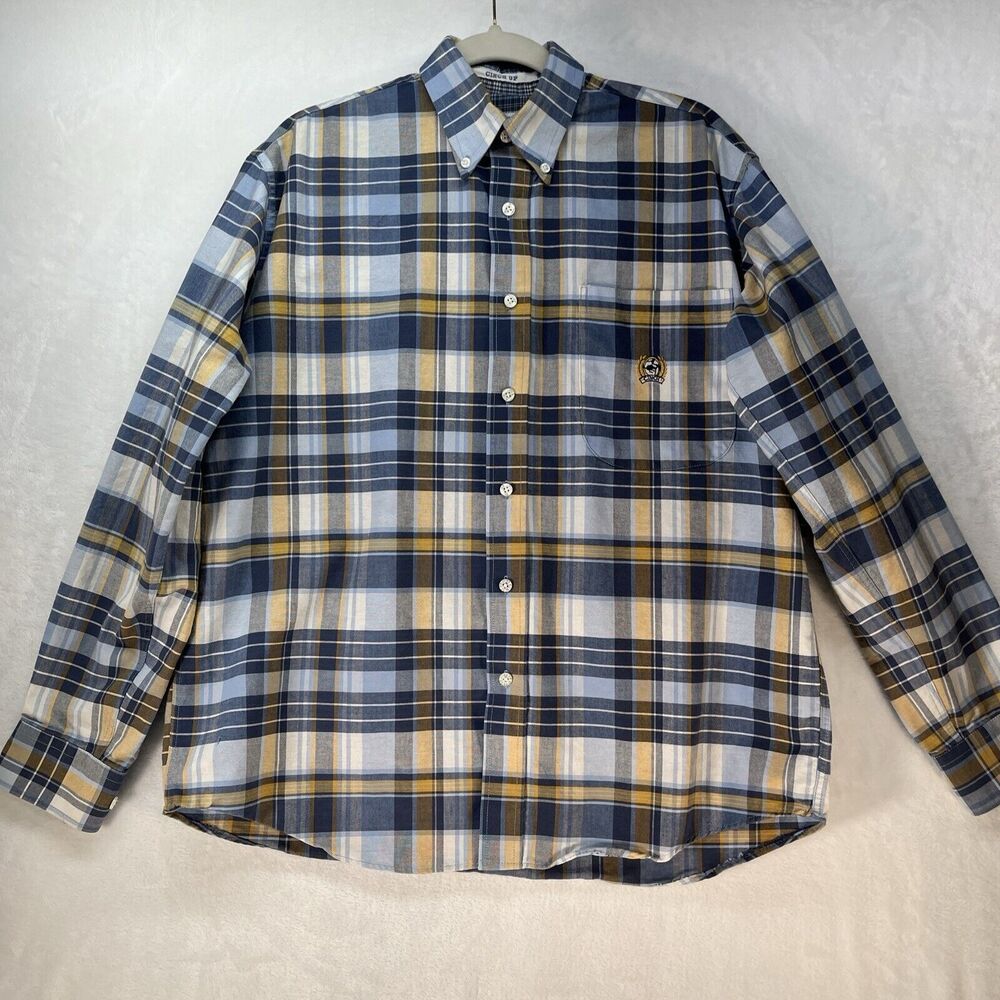 Cinch Up Long Sleeve Button Front‎ Plaid Shirt Men's Sz Small Western Cowboy